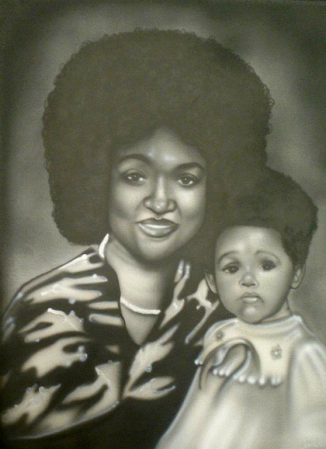 Custom hand painted B/W  Portrait on a 24x36 inch canvas (Single person or Family Portrait)