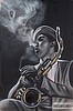 "First Kiss" The Original framed painting by NENEKI 24"x36"