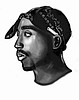 2Pac Painting 5x7 in a 8x10 black matte ***Print