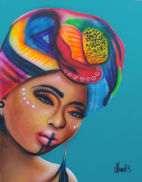 Headwrap #5 16x20 inch Print on stretched Canvas